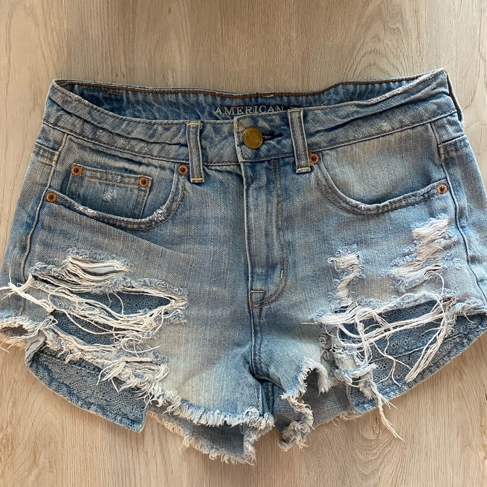 Size 4 Cutoff distressed denim shorts from American eagle